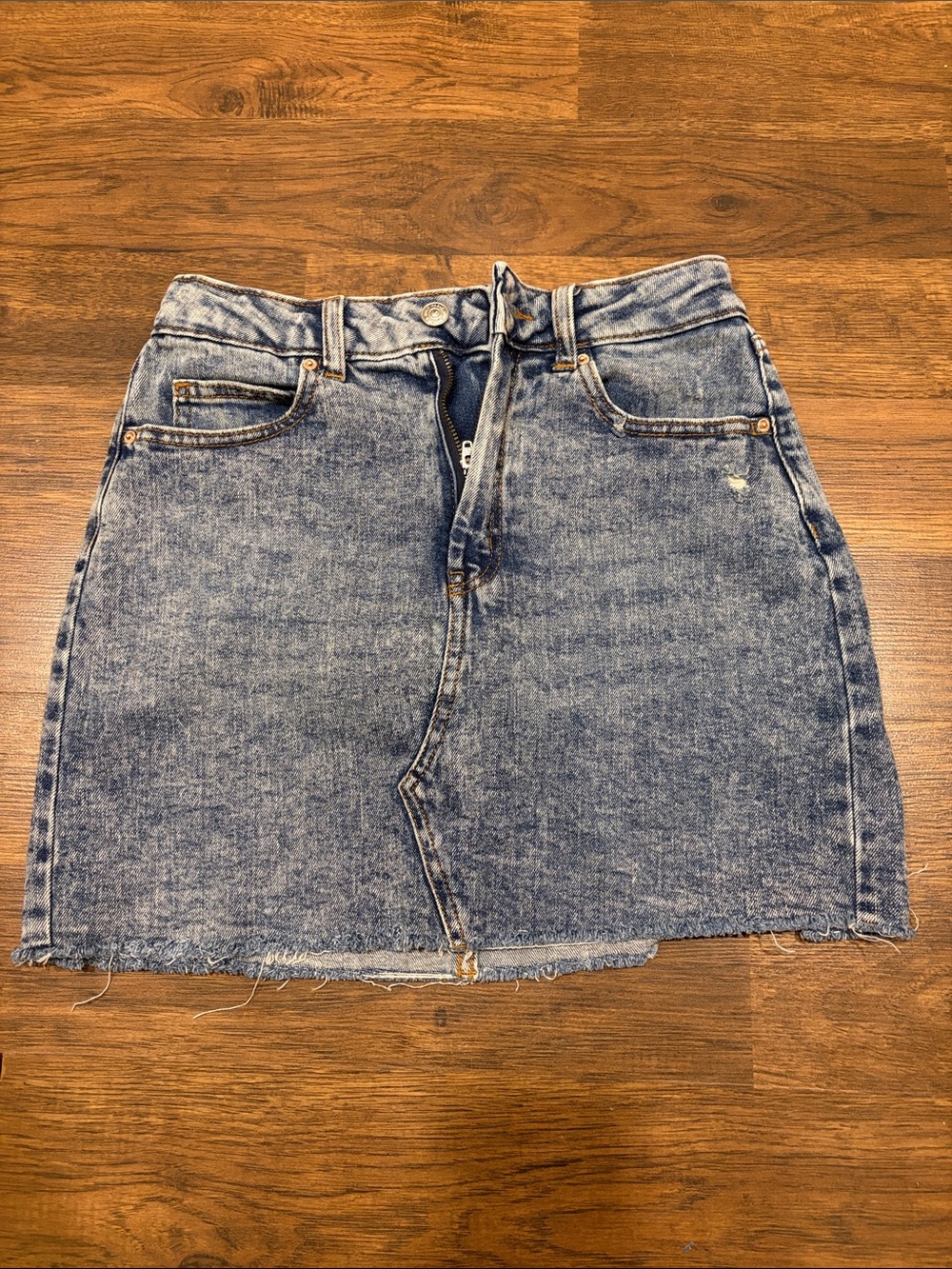 wild fable Blue Acid-Wash Denim Mini Skirt